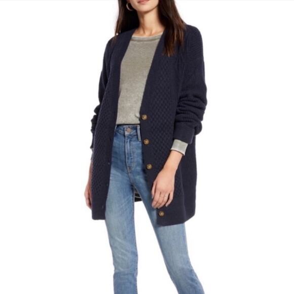 NWT Treasure & Bond Womens Cardigan Sweater Cable Knit Oversized Button M/L - Picture 11 of 11